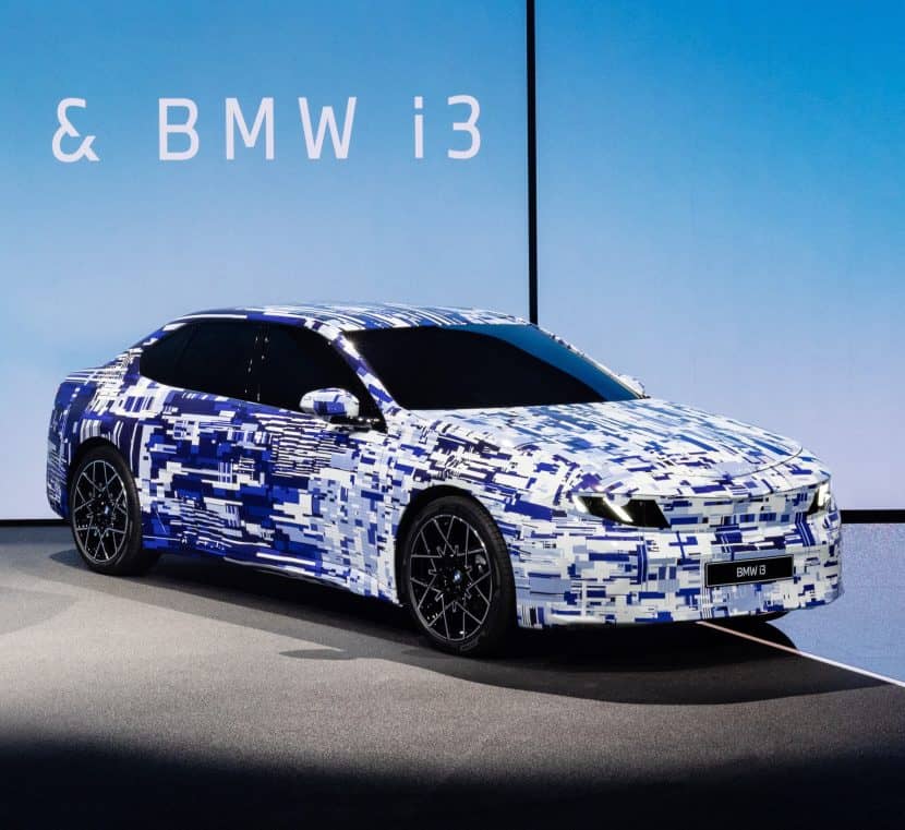 2026 BMW i3 Neue Klasse sedan inspired by the E30 3 Series with illuminated kidney grilles.