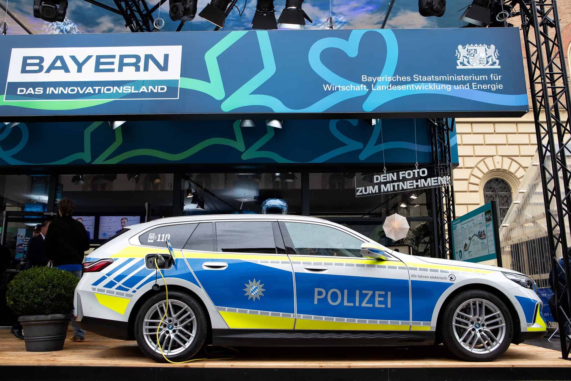 BMW i5 Polizei car in Munich during IAA 2025