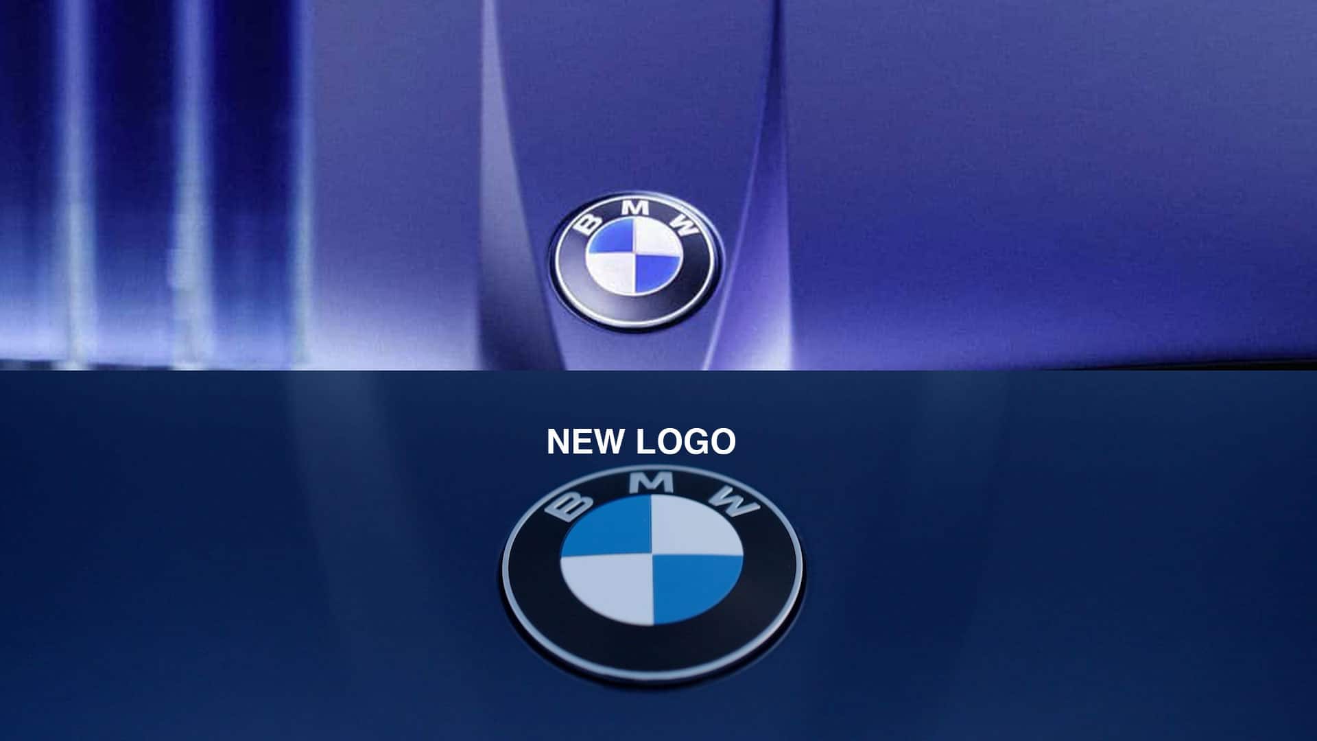 Side-by-side comparison of old and new BMW roundel designs