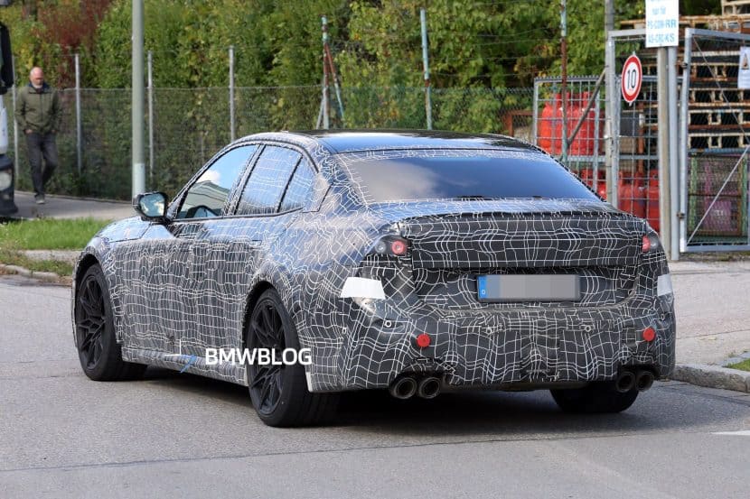 2028 BMW M3 G84 SPY PHOTOS rear end showing quad pipes