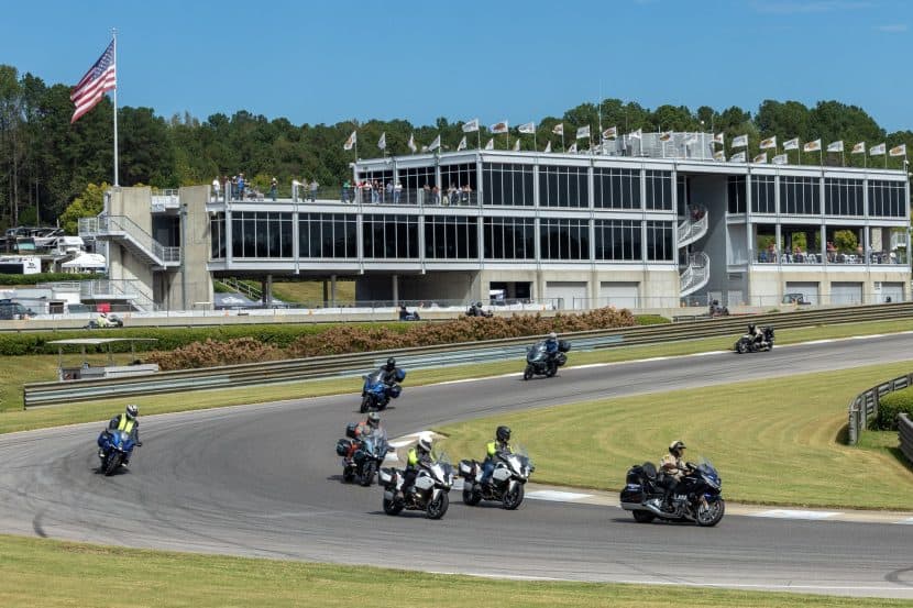 Motorcycles on the track at Barber Vintage Festival