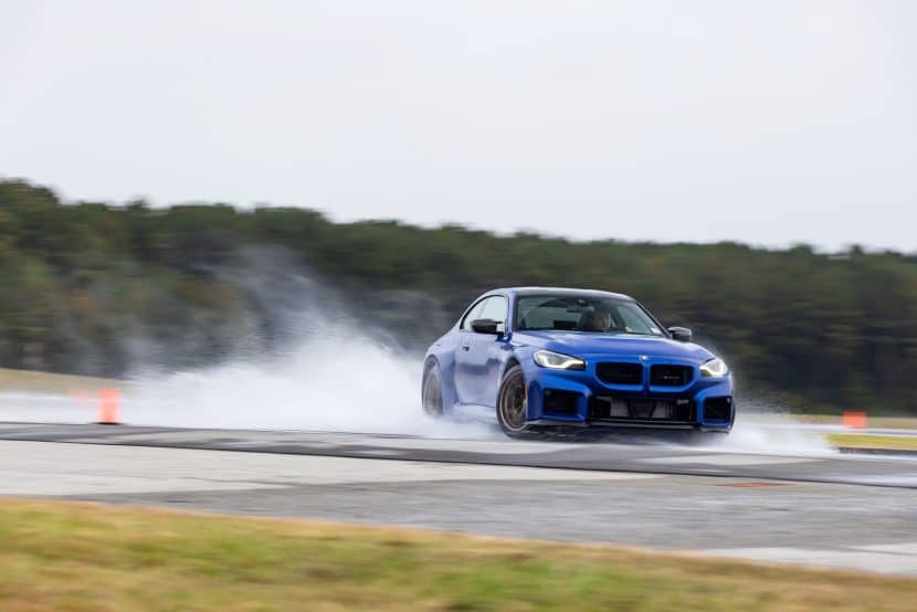 2026 BMW M2 CS on wet track at Michelin proving grounds