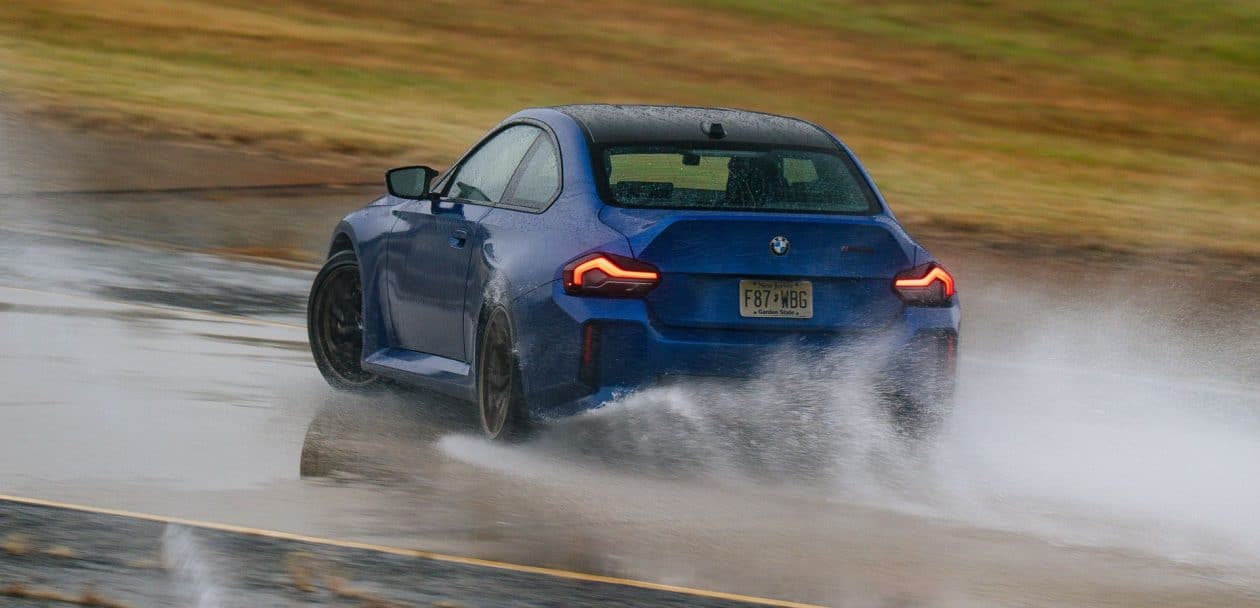 2026 BMW M2 CS drifting in rain
