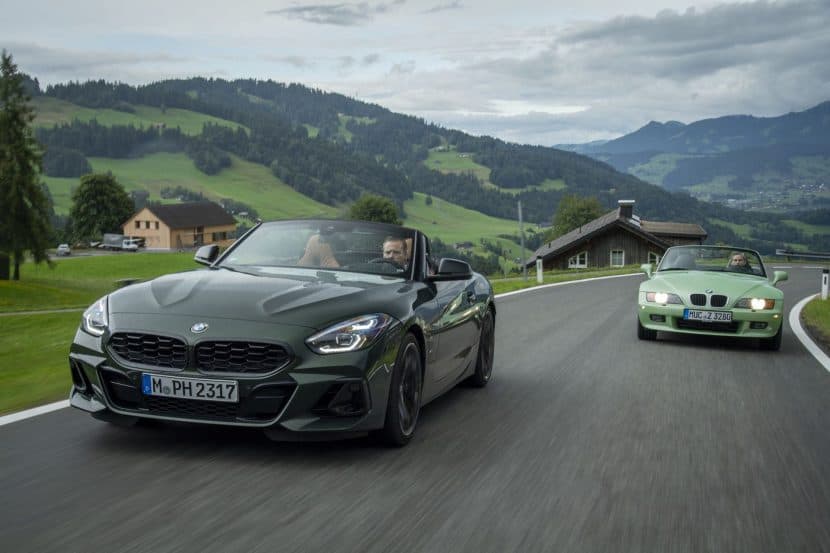 BMW Z4 and Z3 on the road