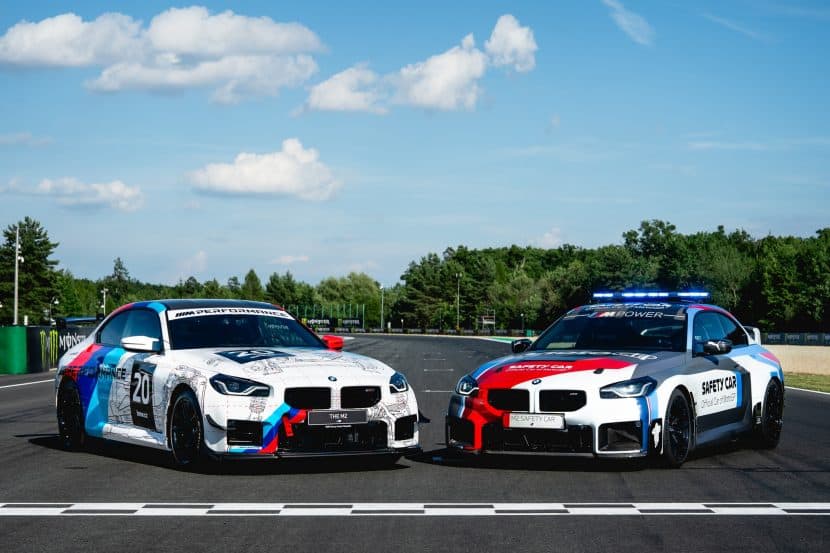 BMW Displays Customized M2 Models During MotoGP Race