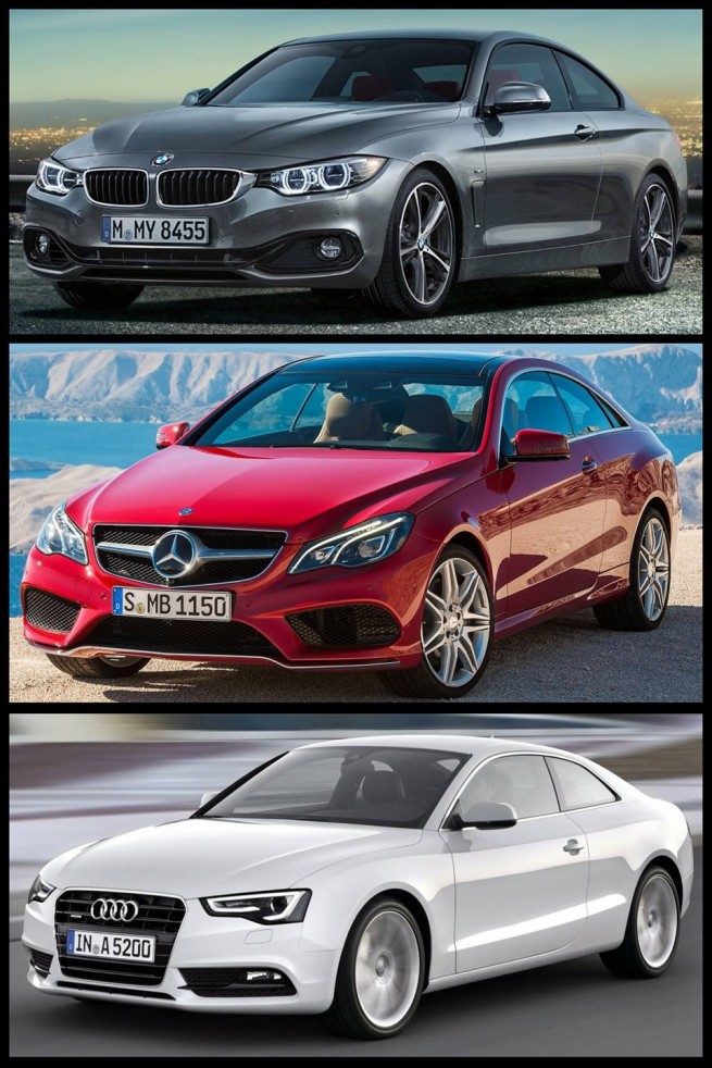 BMW-4er-F32-Bild-Vergleich-Audi-A5-Mercedes-E-Klasse-Coupe-2013-Facelift-2