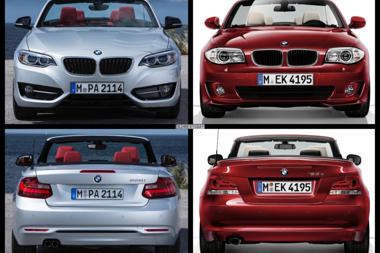 BMW F23 2 Series Convertible vs. BMW E88 1 Series Convertible – Photo Comparison