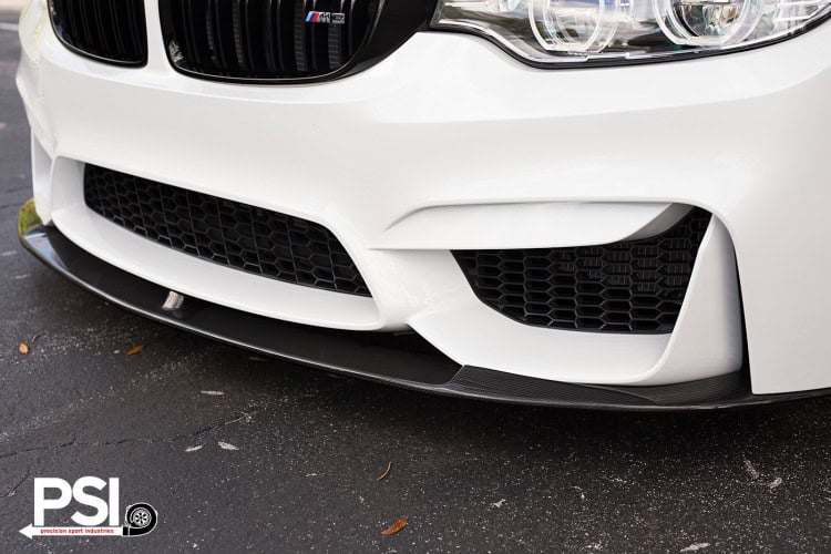Alpine White BMW M3 Sedan With Carbon Fiber Goodies Installed