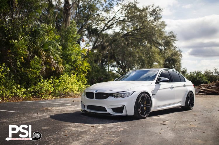 Alpine White BMW M3 Sedan With Carbon Fiber Goodies Installed