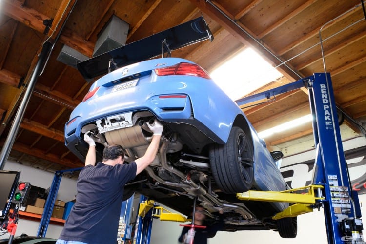 Yas Marina Blue BMW F82 M4 with a racing wing