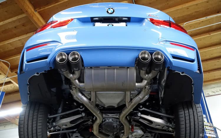Yas Marina Blue BMW M4 Receives An Akrapovic Exhaust System