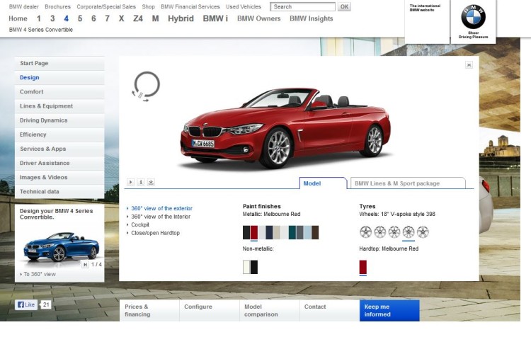 BMW 4 Series Convertible – Configurator on BMW.com