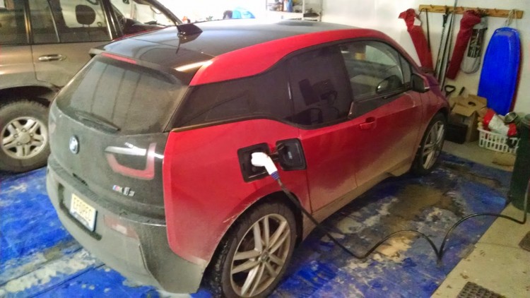 The car looked like I was off-roading all day when we arrived. I finally got to test out the EVSE I installed at my in-law's house over two years ago. Thankfully it worked. 